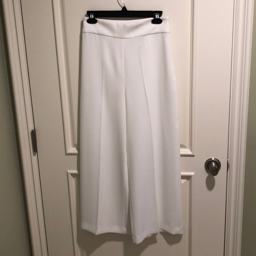 White wide leg pants